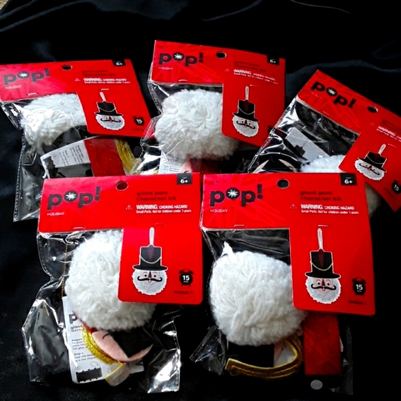 ORNAMENT - GIANT POM CHARACTER - CRAFT KIT - SET OF 5 - Picture 1 of 3